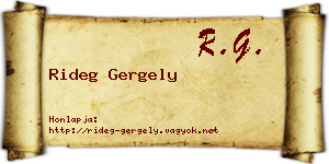 Rideg Gergely névjegykártya